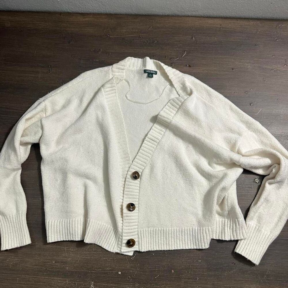 Wild-fable Women's Cream and White Cardigan